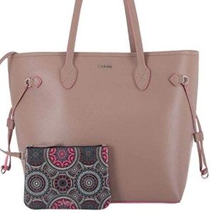 Lodis Bliss leather tote shoulder bag and wristlet